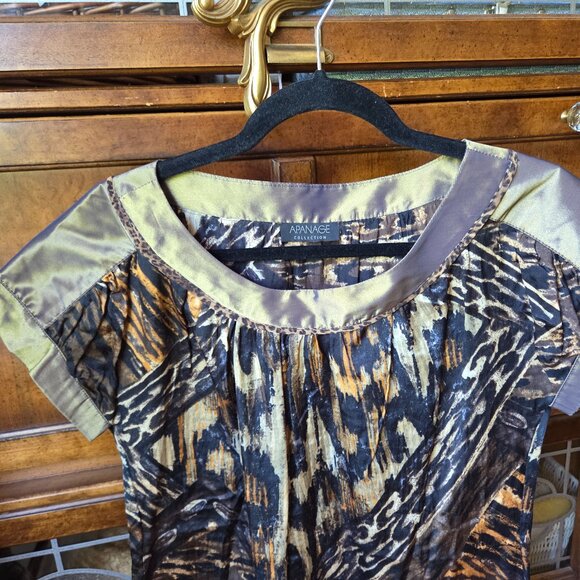 Beautiful mini Dress 100% Silk Animal Print - Picture 1 of 5